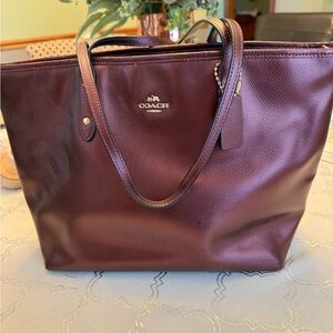 Coach Deep Burgundy Leather Tote